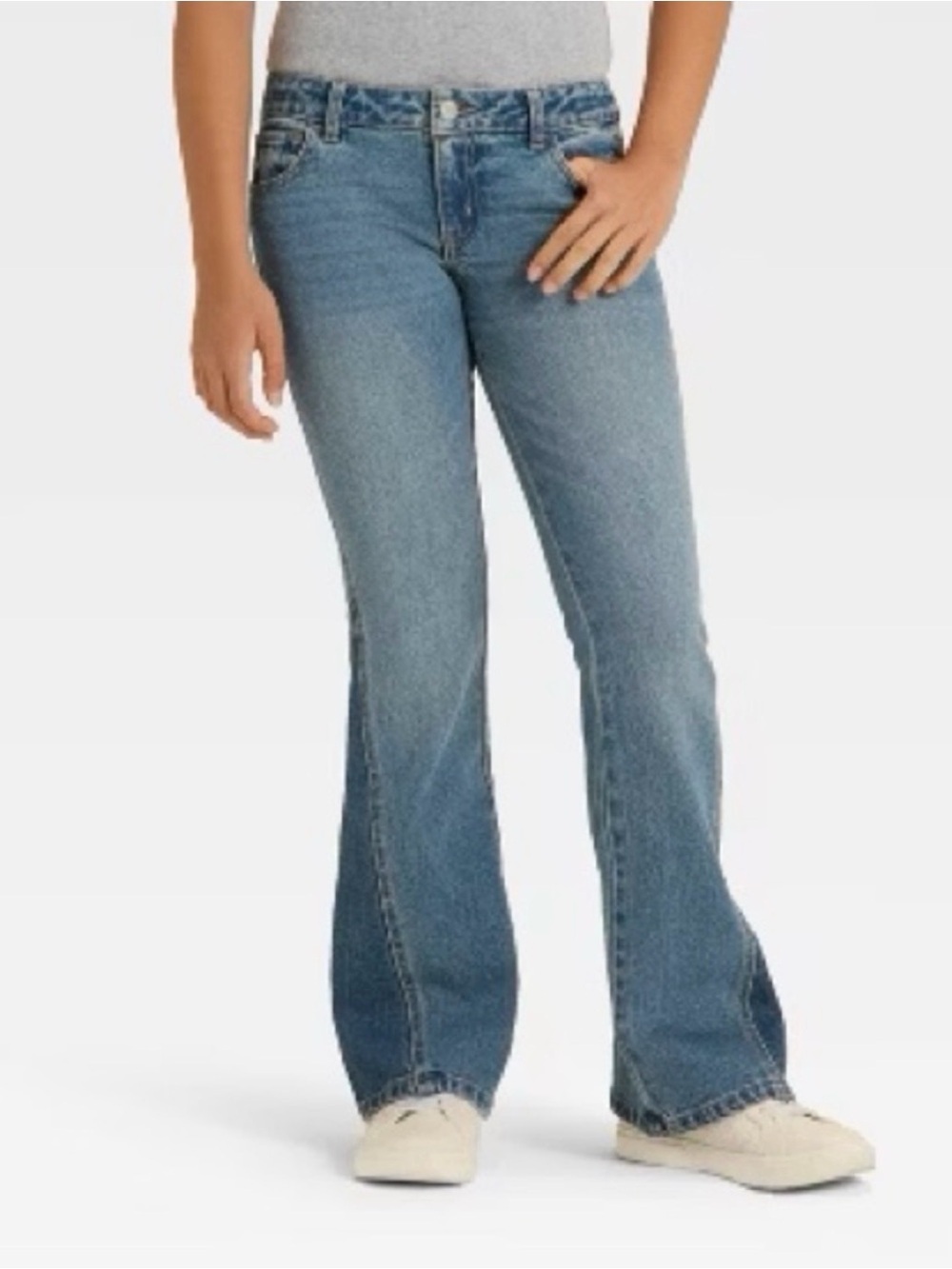 art class Two-Tone Panel Flare Jeans